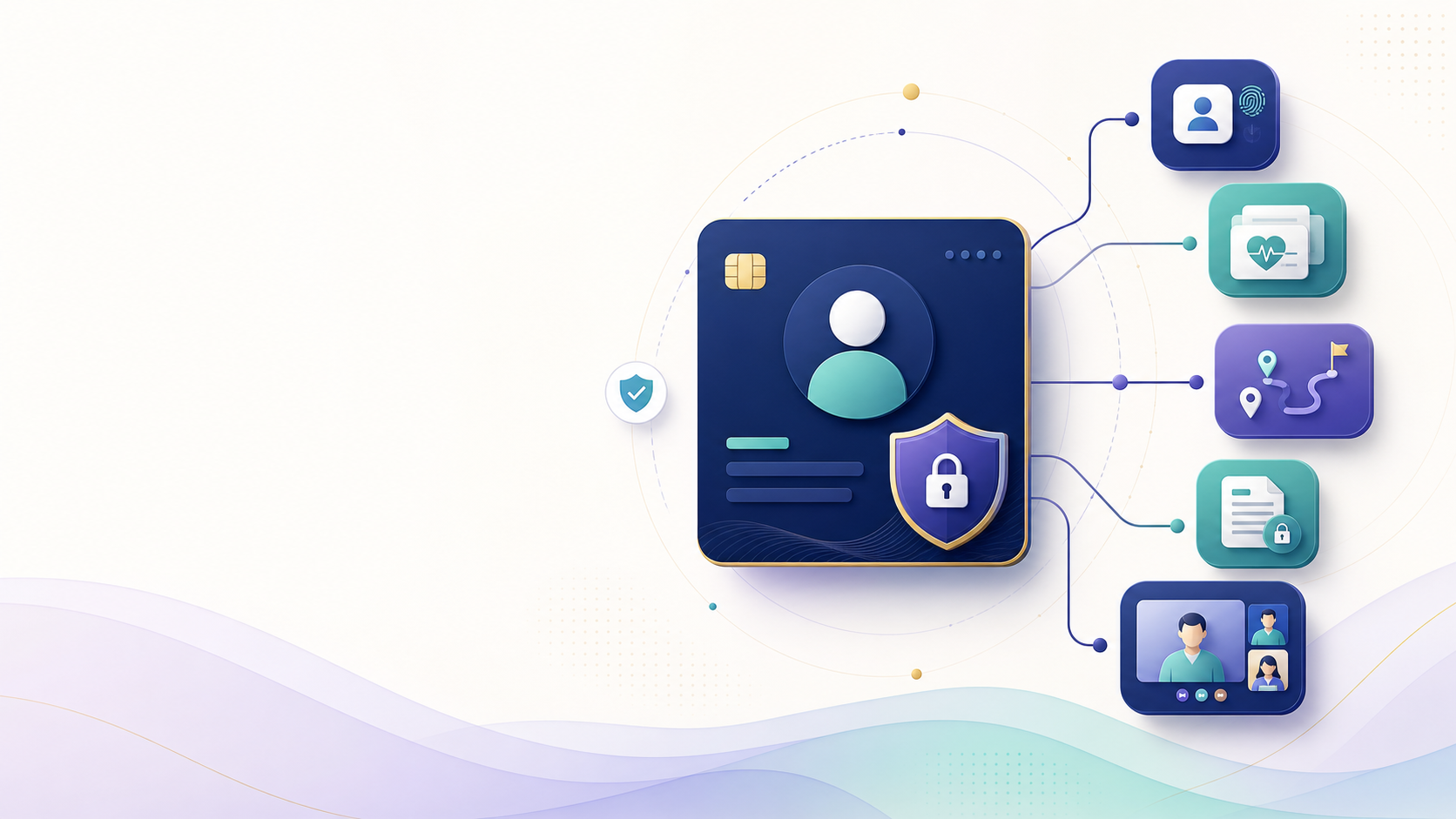 A secure digital patient card connected to health records, location tracking, secure documents and video consultation